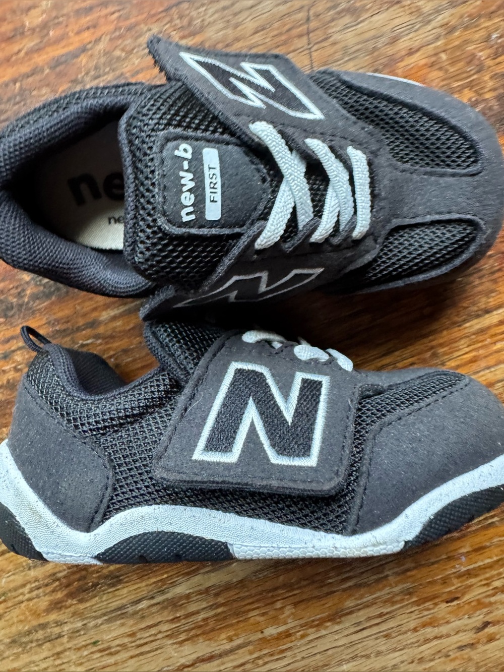 New Balance Toddlers' Black and Gray Velcro Sneakers